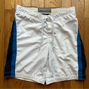 Vintage Abercrombie A&F Mens 34 white navy Boardshorts